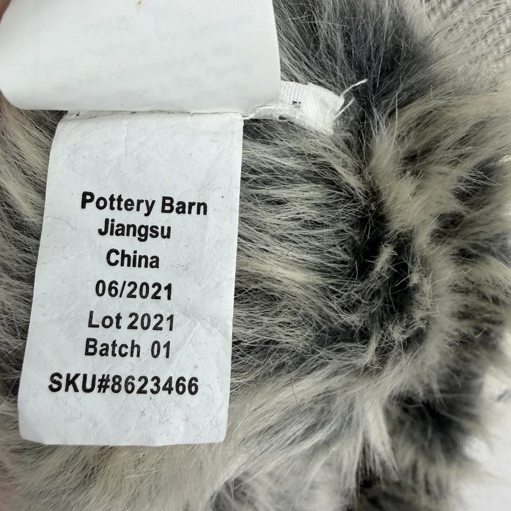 POTTERY BARN Stewart Plaid Faux Fur Back Throw 60